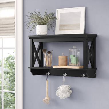 Floating shelves with online hooks